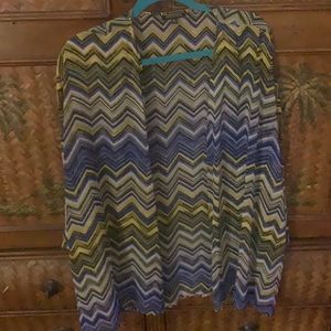 Ladies Blouse top jacket coverup sheer top XL